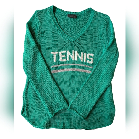 Wooden Ships Green Tennis Sweater sz M - Picture 1 of 6
